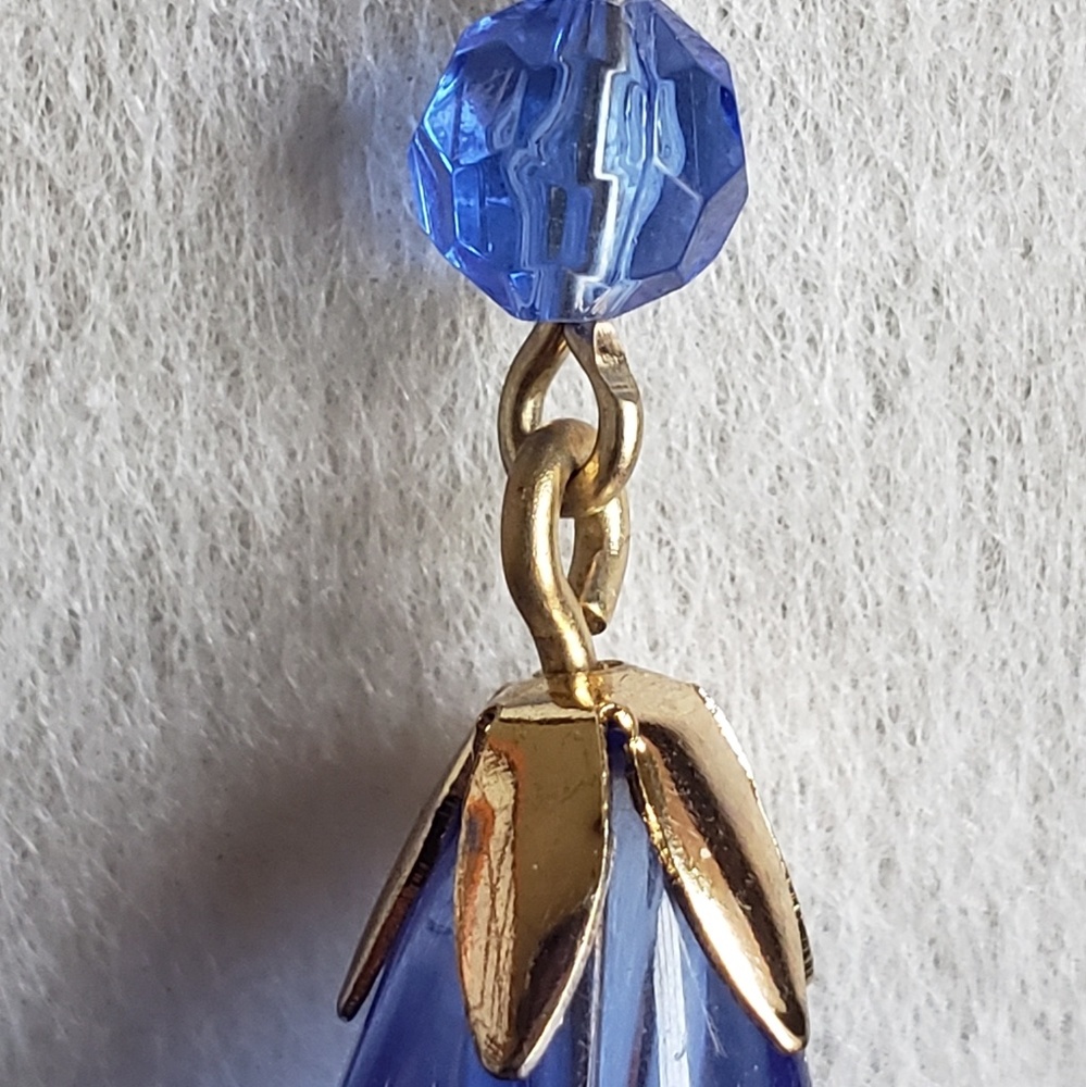 Brilliant Blue Drop Earrings - Picture 3 of 3